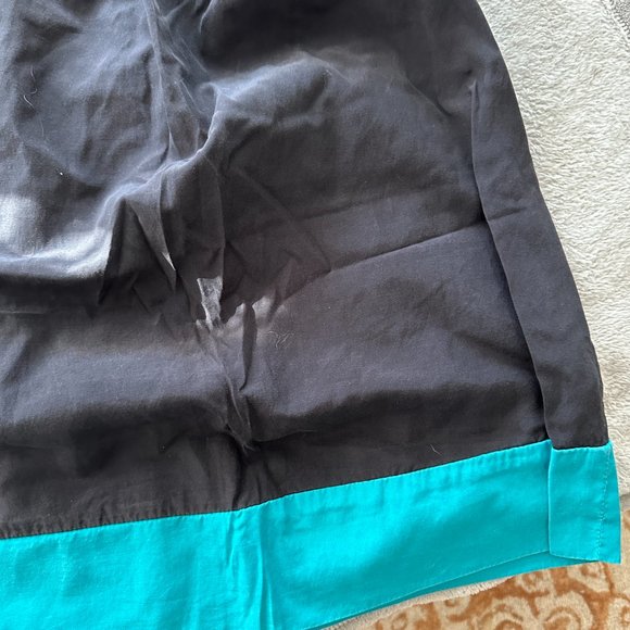 Guess Crossover Top Cream, Black and Aqua Color Block Dress EUC Sz L - Picture 3 of 8